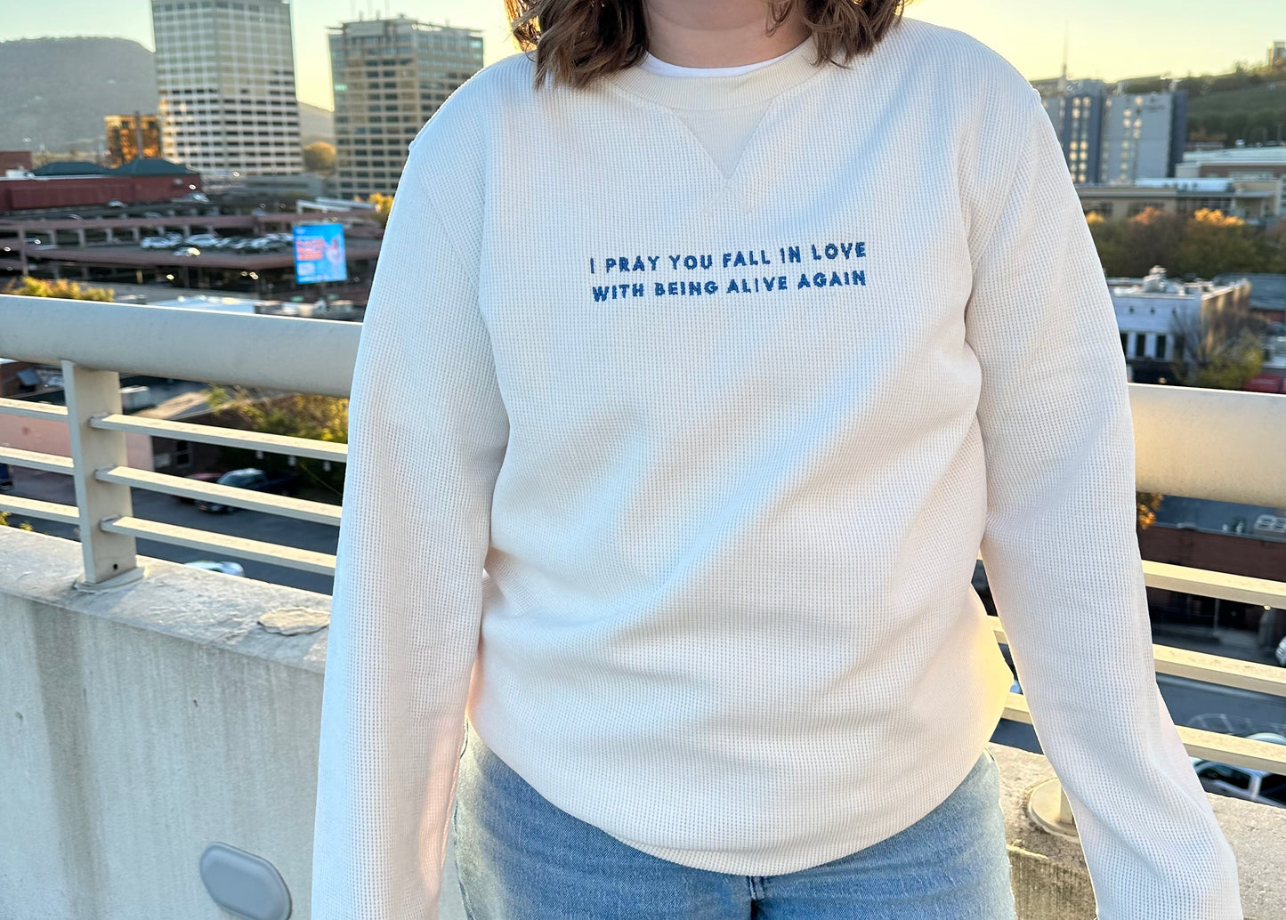 “Alive Again” Textured Long Sleeve - Cream