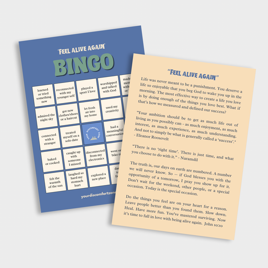 “Alive Again” Bingo Card