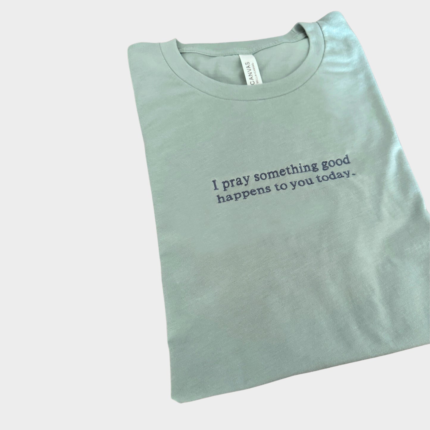 "Something Good" Embroidered Tee - Seafoam