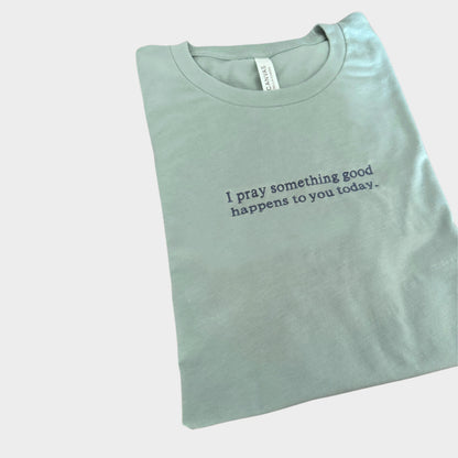 "Something Good" Embroidered Tee - Seafoam