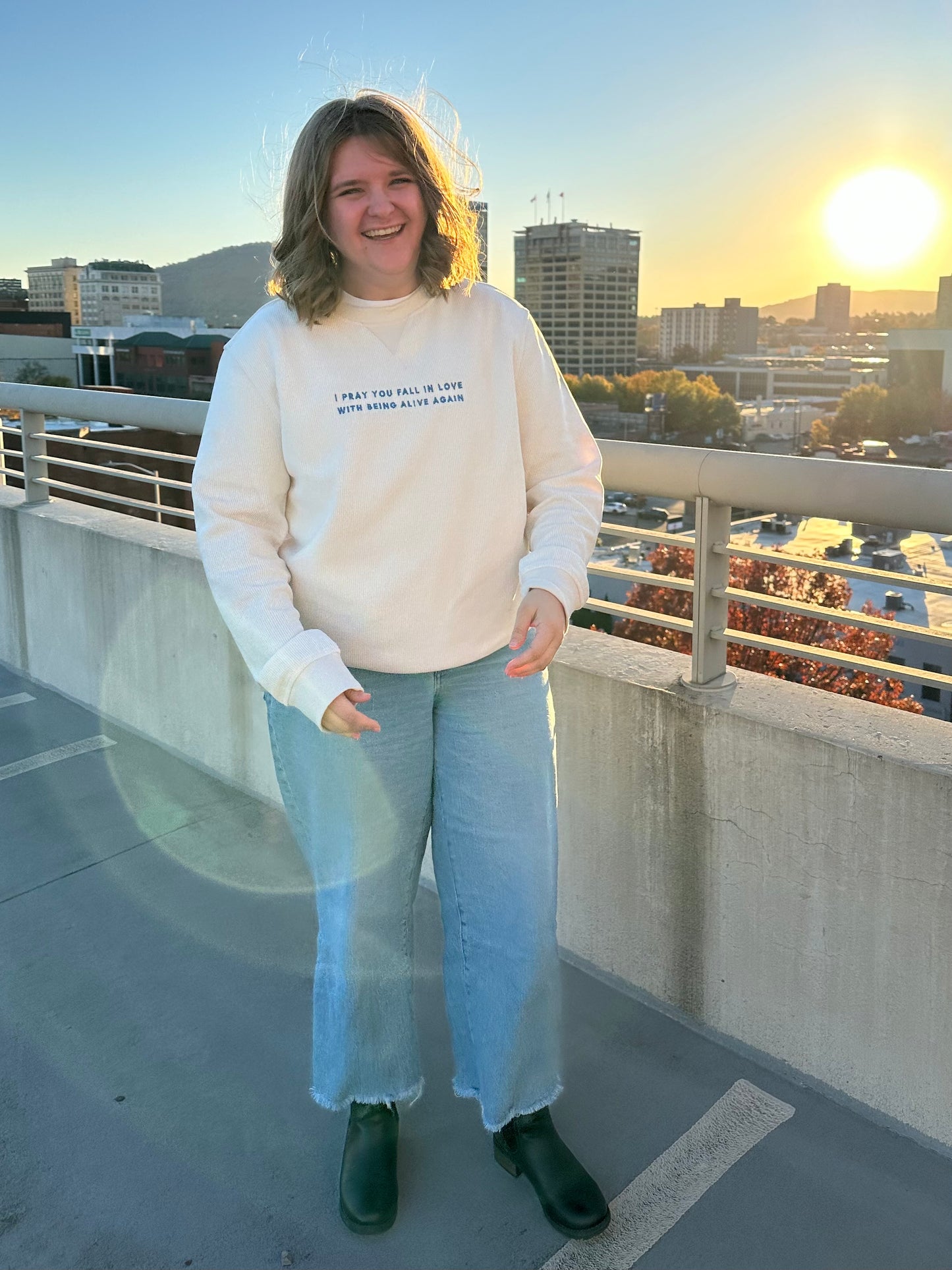 “Alive Again” Textured Long Sleeve - Cream