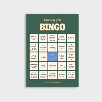 “Proud of You” Bingo Card