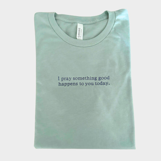 "Something Good" Embroidered Tee - Seafoam