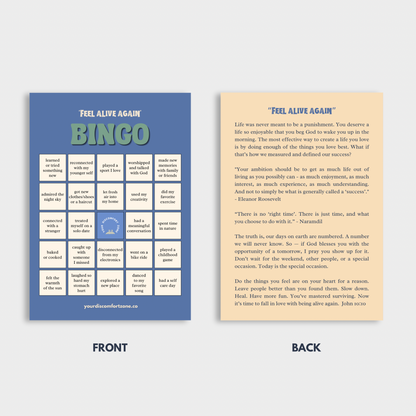 “Alive Again” Bingo Card