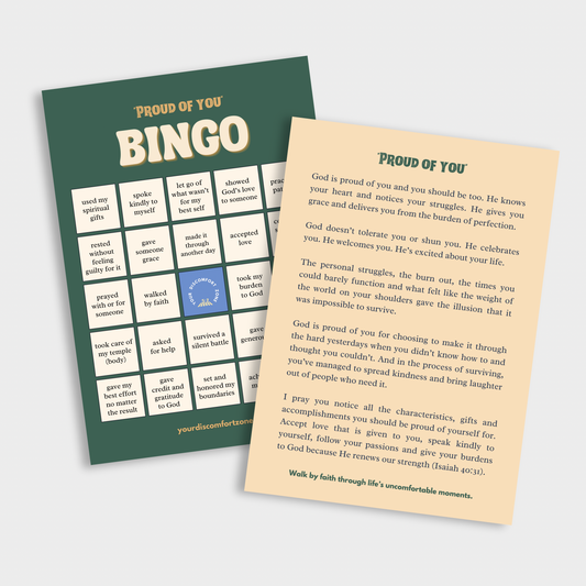 “Proud of You” Bingo Card